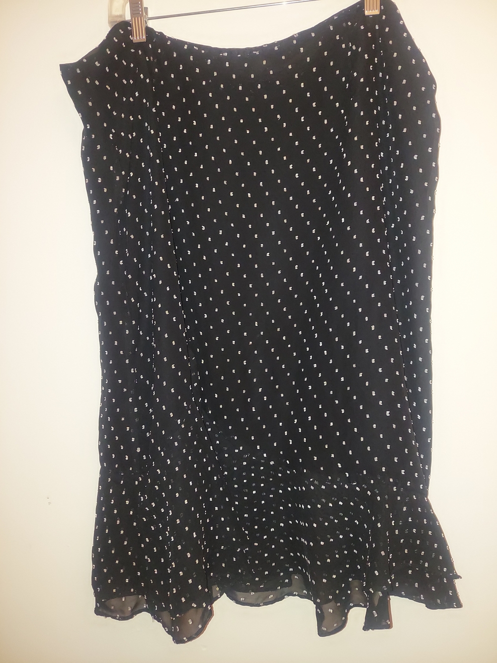 Avenue Black Polka Dot Ruffle-Hem Tunic